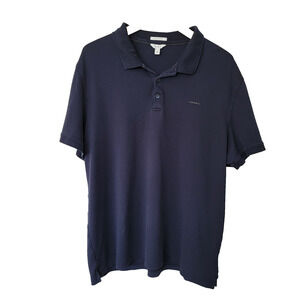 Calvin Klein Liquid Cotton Polo Navy Mens XXL 100% Cotton Preppy Casual Office